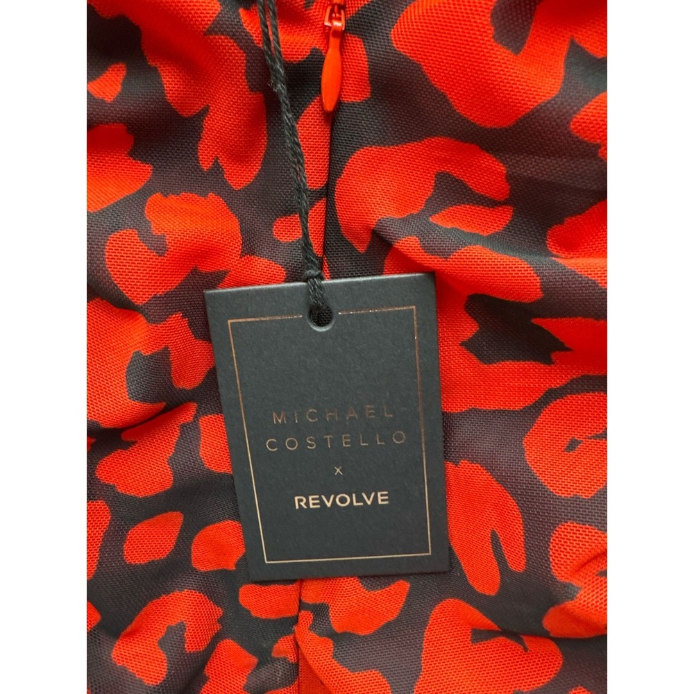 NWT Michael Costello x Revolve Afton Mini Dress Red Black Leopard Womens Size XS - Picture 5 of 11